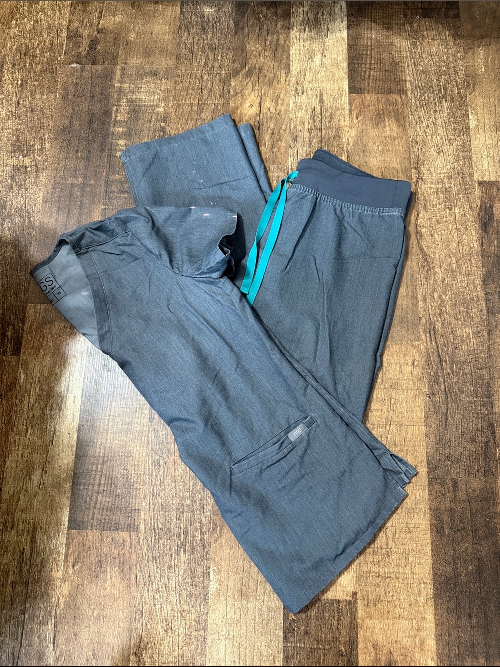 Figs Gray Scrub Set Pants and Top